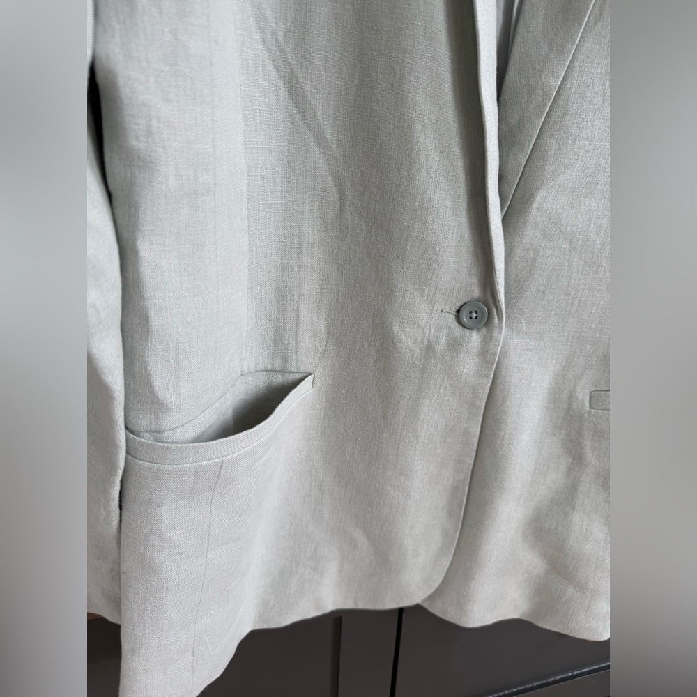 NWT • Abercrombie & Fitch Linen Cotton Light Green Blazer • M - Picture 5 of 8